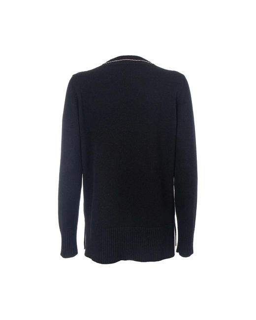 Le Tricot Perugia Blue V-Neck Knitwear