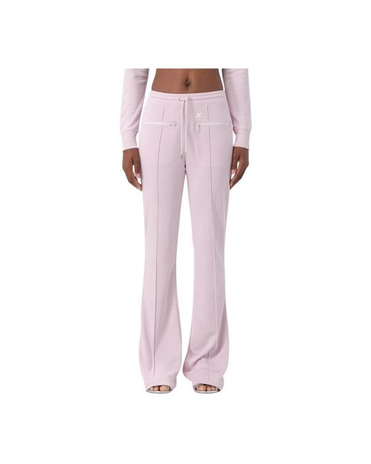 Courreges Pink Rosa Hose Mit Weitem Bein Und Reißverschlusstaschen