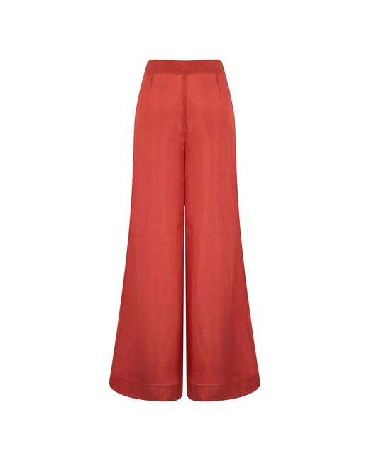Alberta Ferretti Wijde Broek Met Hoge Taille in het Red