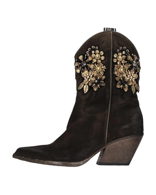 Elena Iachi Black Cowboy & Biker Boots