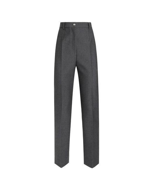 Dolce & Gabbana Gray Wide Trousers