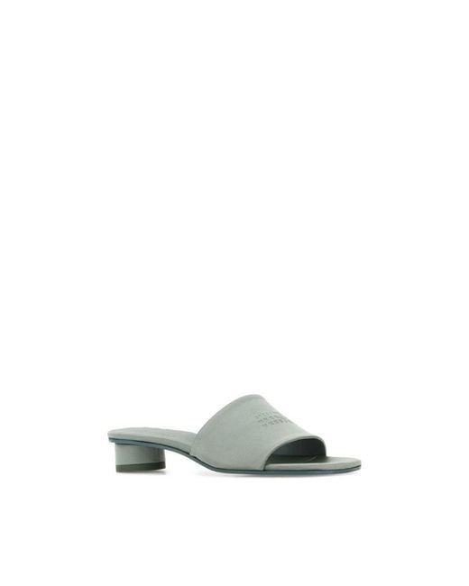 MM6 by Maison Margiela Green Heeled Mules