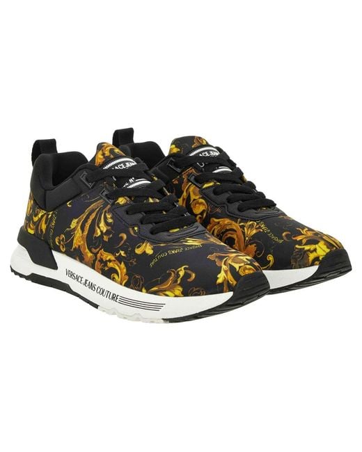 Versace Baroque Printed Sneaker in het Black voor heren