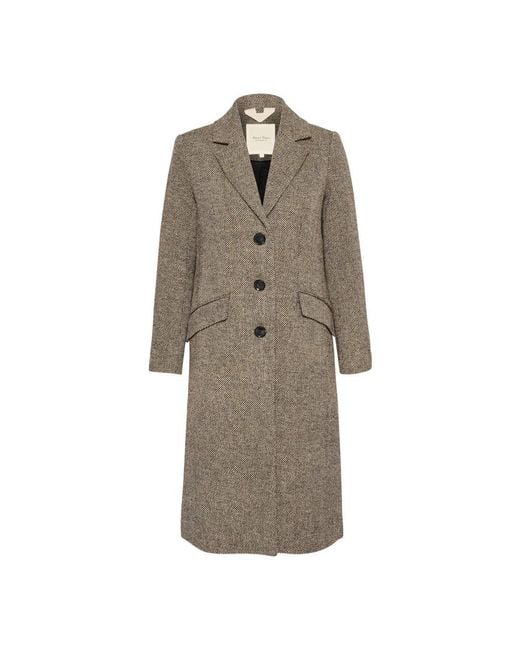 Part Two Single-Breasted Coats in het Brown