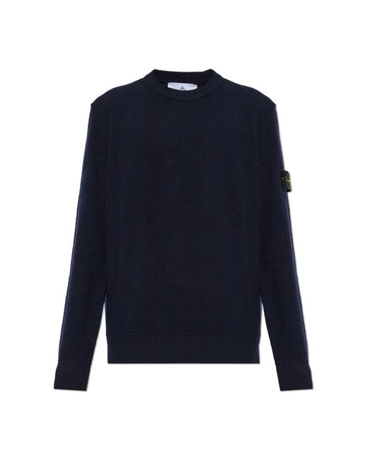 Stone Island Blue Round-Neck Knitwear for men