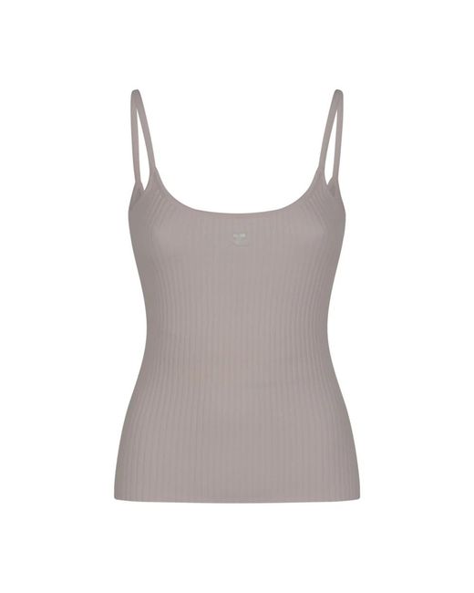 Courreges Gray Sleeveless Tops