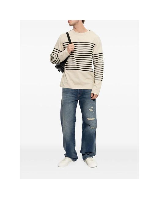 Emporio Armani White Round-Neck Knitwear for men