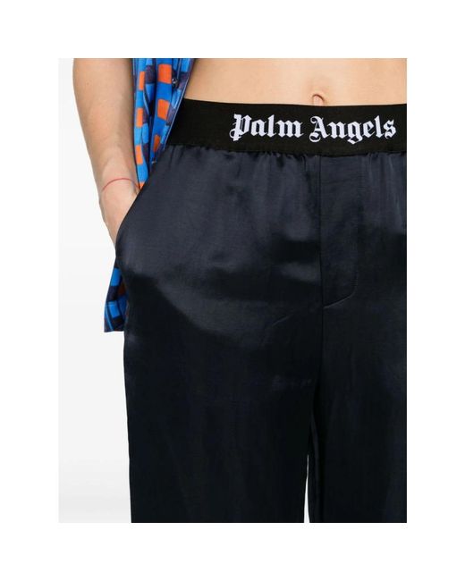 Palm Angels Blue Wide Trousers