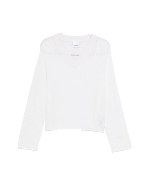 Allude White Cashmere Knitwear