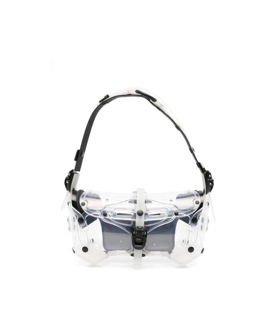 Innerraum Schwarze Verstellbare Schultertasche Mit Reißverschluss in Metallic für Herren