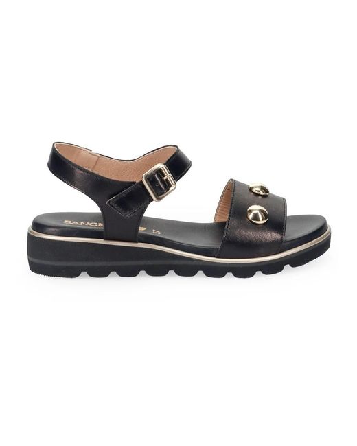 Sangiorgio Blue Flat Sandals