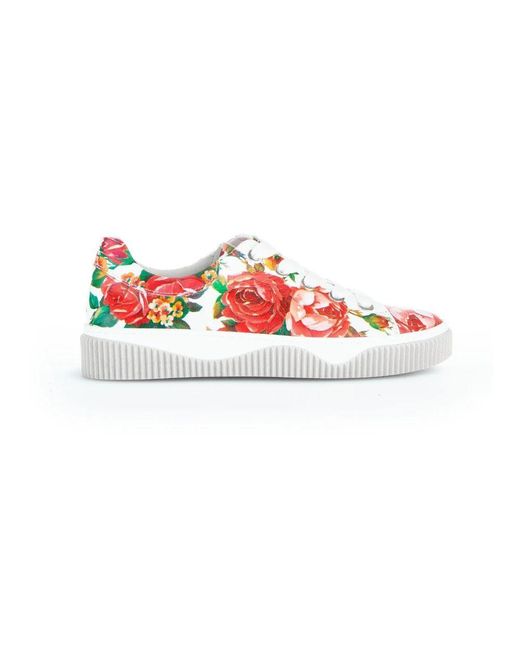 Gabor Red Weiße leder sneakers casual sportlicher stil