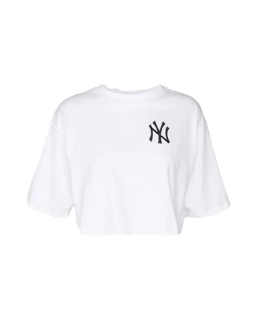 Yankees mlb lifestyle bianca crop tee di KTZ in White