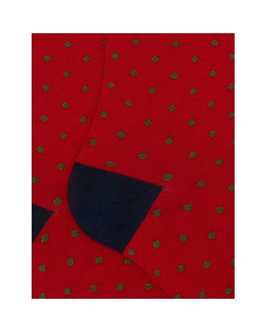 Gallo Rote gepunktete baumwollsocken in Red für Herren