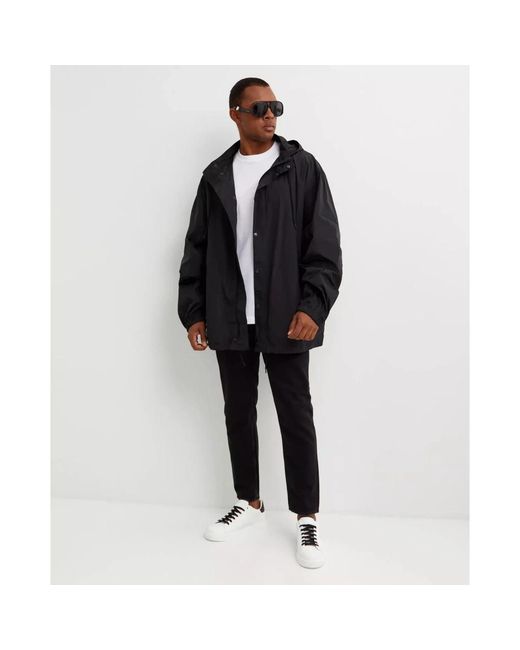 Balenciaga Jassen ,Zwart ,Polyester Zwarte Windjack Met Logostempel in het Black voor heren