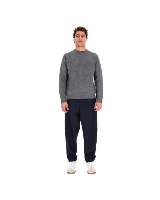 Herno Gray Round-Neck Knitwear for men