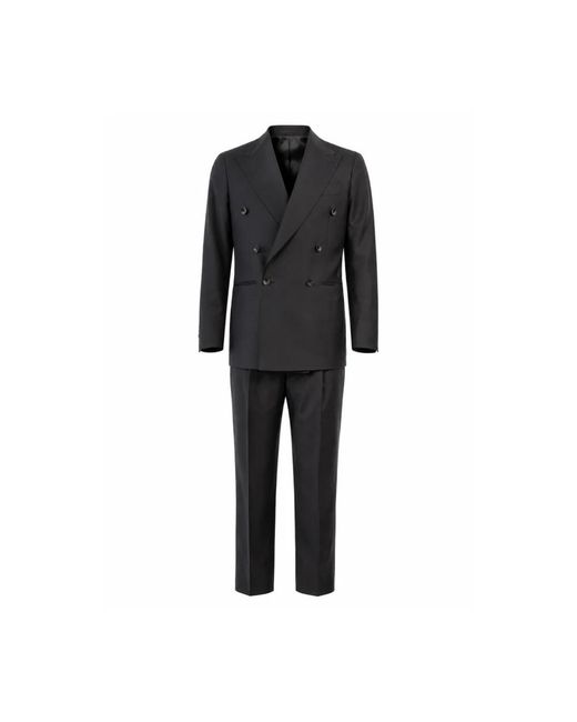 Franzese Collection Black Double Breasted Suits for men