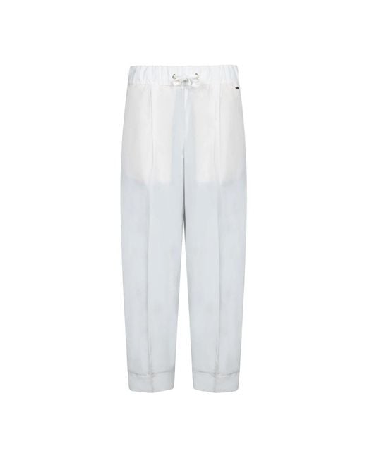 Herno White Slim-Fit Trousers