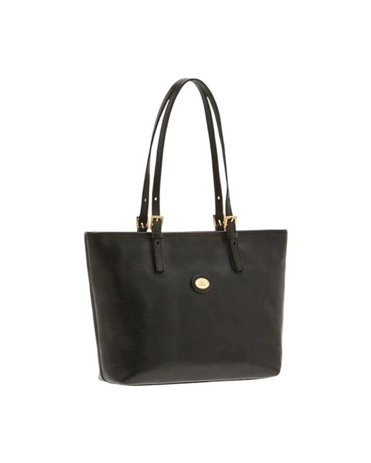 The Bridge Black Elegante schwarze leder-schultertasche