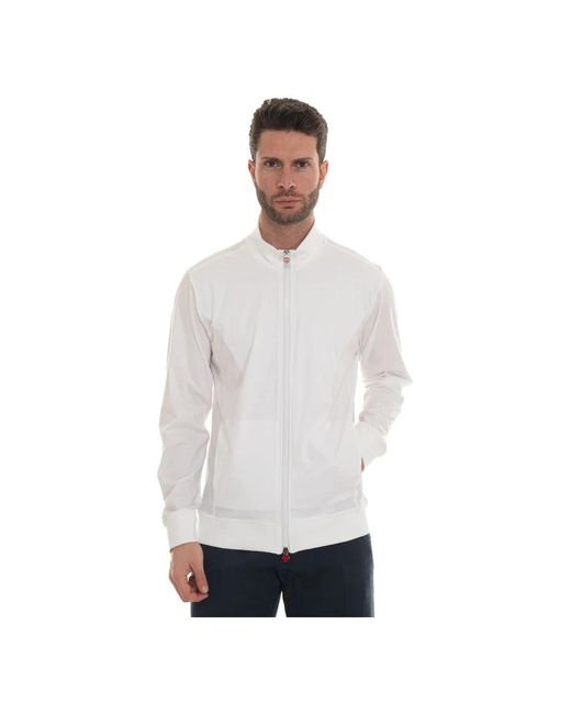 Kiton Kapuzen-sweatshirt mit reißverschluss und stretchbund in White für Herren