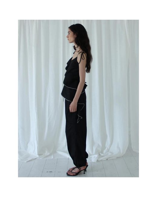 Sleeveless Tops Designers Remix de color Black