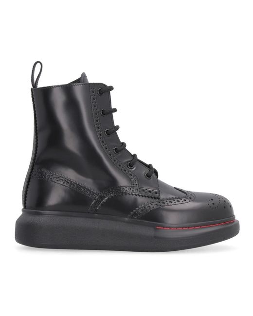 McQueen Black Lace-Up Boots