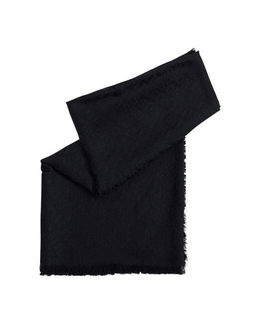 Missoni Accessoires ,Zwart ,Wol Luxe Zwart Logo Print Sjaal in het Black