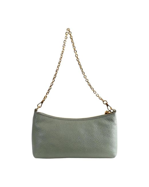 Coccinelle Gray Schultertasche Aus Leder Mit Kette