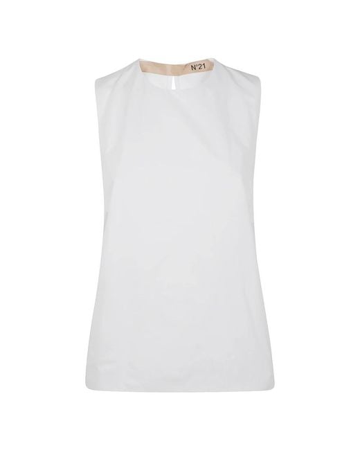 N°21 White Sleeveless Tops