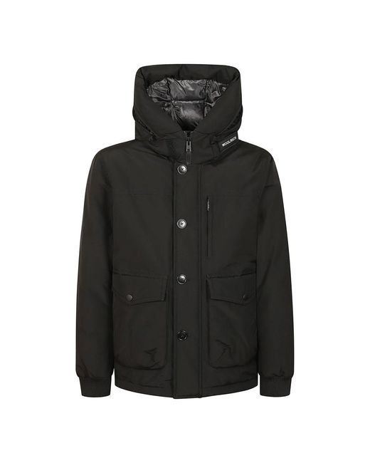 Woolrich Jassen ,Zwart ,Katoen Waterdichte Katoenen Bomberjack Zwart in het Black voor heren