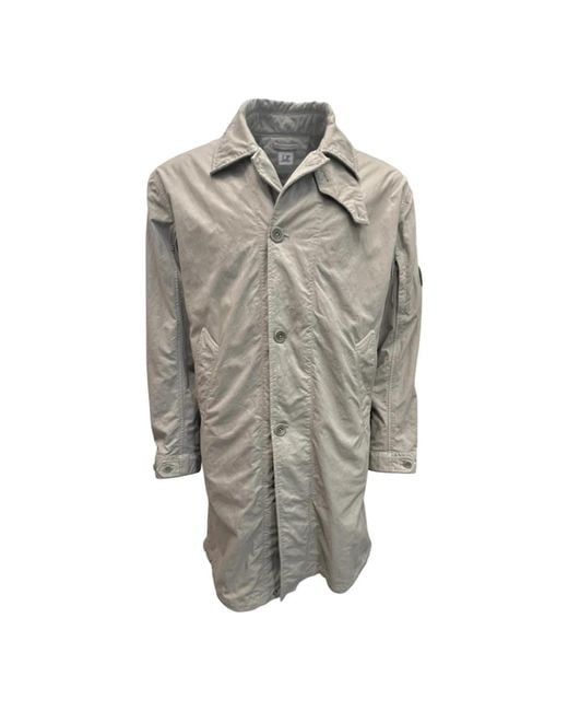 C P Company Single-Breasted Coats in het Gray voor heren