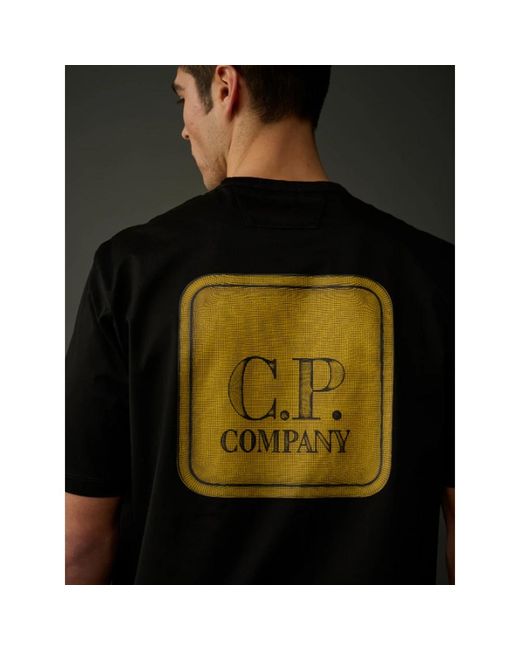 C P Company Grafik badge t-shirt - metropolis serie in Black für Herren
