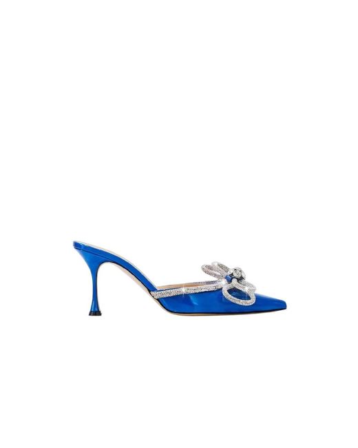 Mach & Mach Blue Heeled Mules