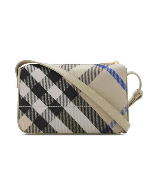 Burberry Gray Strukturierte Leder Schultertasche