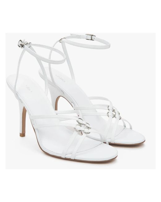 ESTRO White High Heel Sandals