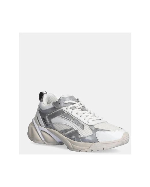 MSGM White Panelled Sneakers