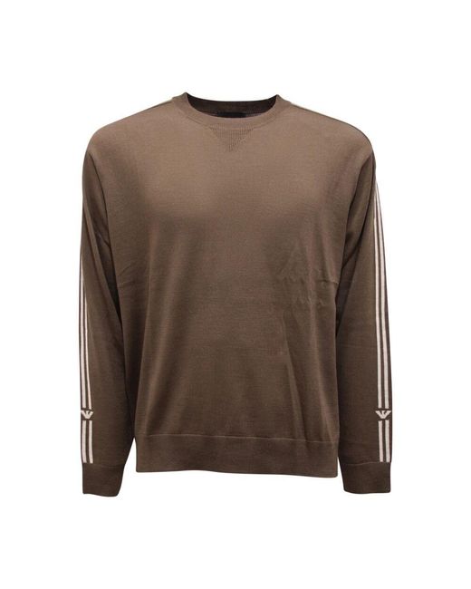 Armani Gestreifter Wollpullover in Brown für Herren