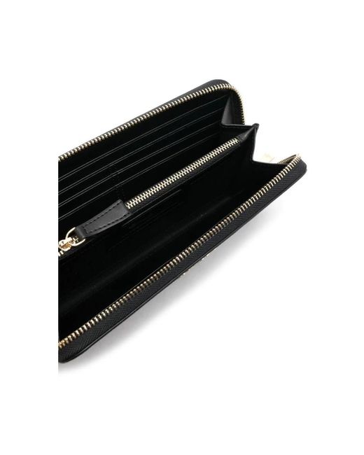 Baldinini Black Krokodil-print leder reißverschluss brieftasche