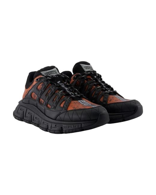 Versace Schoenen ,Zwart ,Leer Sneakers in het Black voor heren