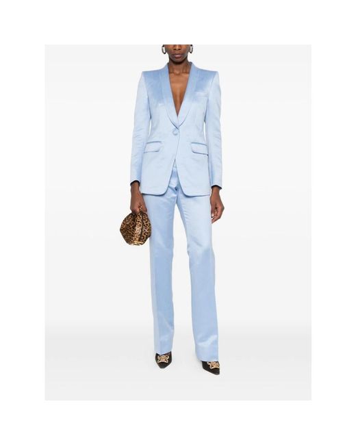 Tom Ford Blue Straight Trousers