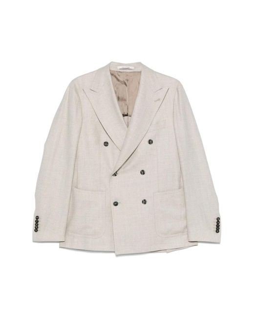 Tagliatore Jassen ,Double-Breasted Blazer in het Natural voor heren