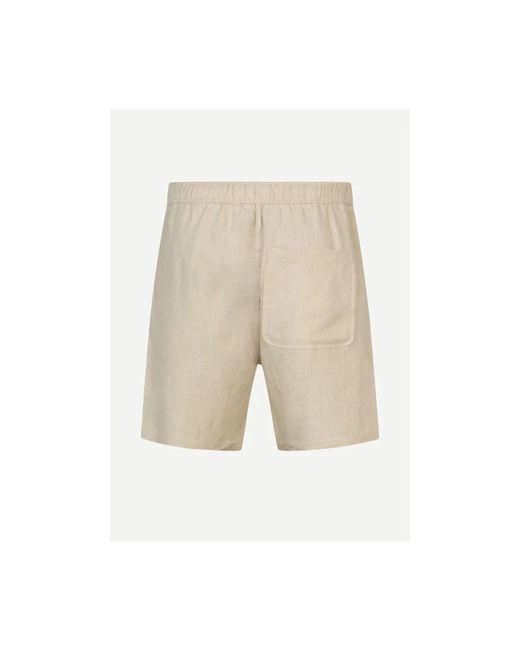 Samsøe & Samsøe Leinen shorts mit mittelhoher taille in Natural für Herren
