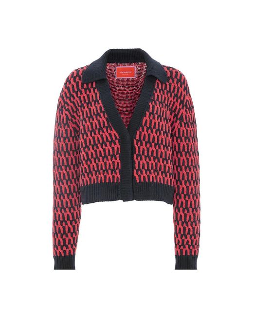 LaDoubleJ Intarsia Vest in het Red