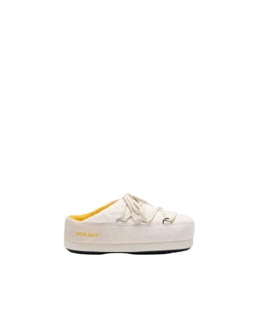 Moon Boot White Evx Knit Mules