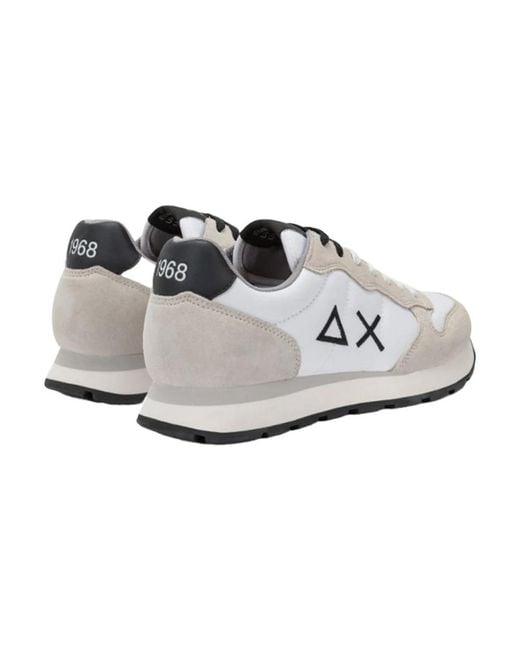 Sun 68 Sneakers Aus Nylon Und Wildleder Mit Gesticktem Logo in White für Herren