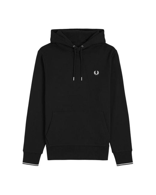 Fred Perry Double Stripe Hoodie in het Black voor heren