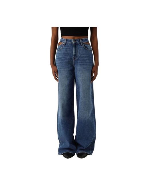 7 For All Mankind Blue Rosa Wide Leg Jeans