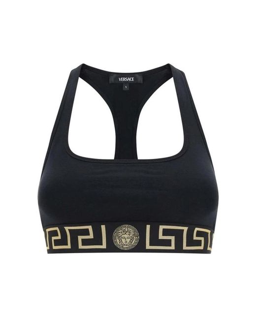 Versace Fitness ,Zwart ,Katoen Key Band Sportbeha Racerback Stijl in het Black