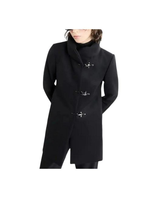 Single-Breasted Coats Fay de color Black
