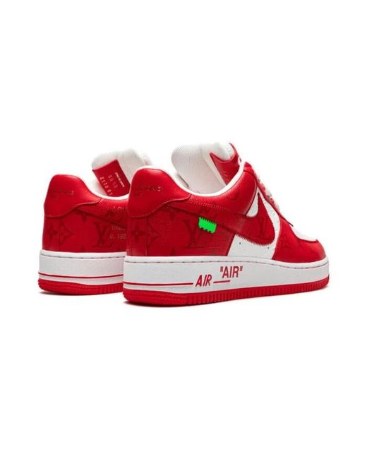 Nike Red X Louis Vuitton Air Force 1 Sneakers